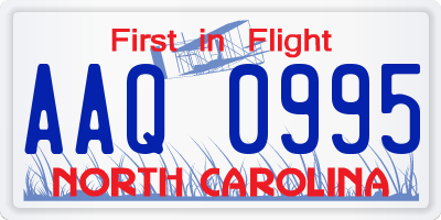 NC license plate AAQ0995