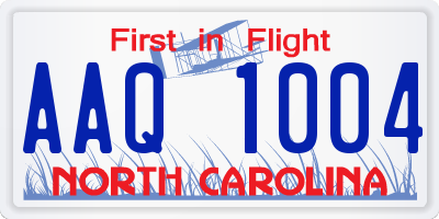 NC license plate AAQ1004