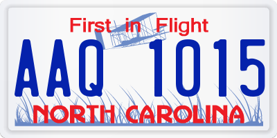 NC license plate AAQ1015