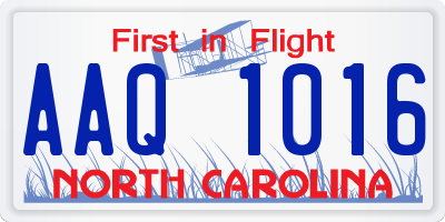 NC license plate AAQ1016