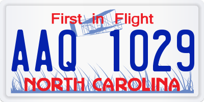 NC license plate AAQ1029