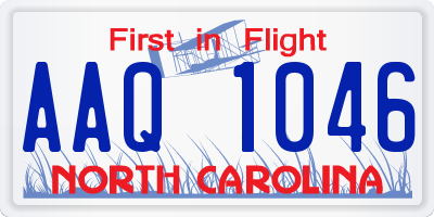 NC license plate AAQ1046