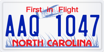 NC license plate AAQ1047