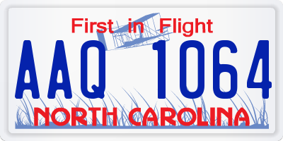 NC license plate AAQ1064