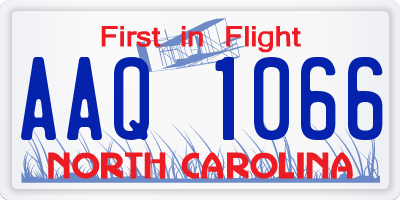 NC license plate AAQ1066