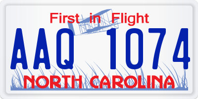 NC license plate AAQ1074