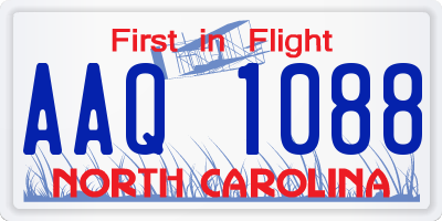 NC license plate AAQ1088
