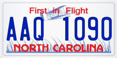 NC license plate AAQ1090