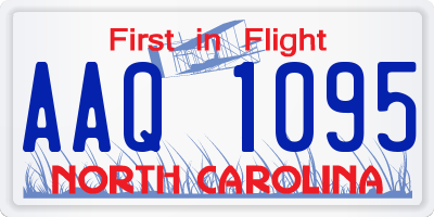 NC license plate AAQ1095