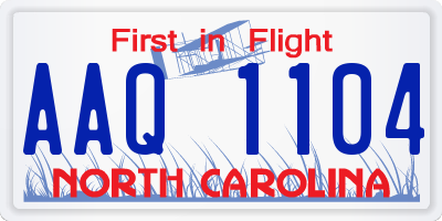 NC license plate AAQ1104