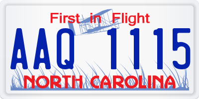 NC license plate AAQ1115