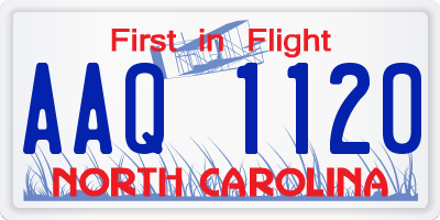 NC license plate AAQ1120
