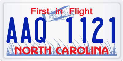 NC license plate AAQ1121