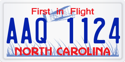 NC license plate AAQ1124