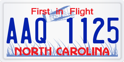 NC license plate AAQ1125