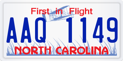 NC license plate AAQ1149