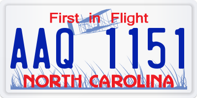 NC license plate AAQ1151