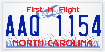 NC license plate AAQ1154