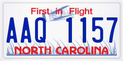 NC license plate AAQ1157