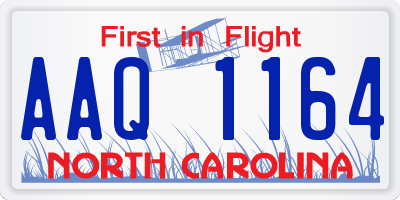 NC license plate AAQ1164