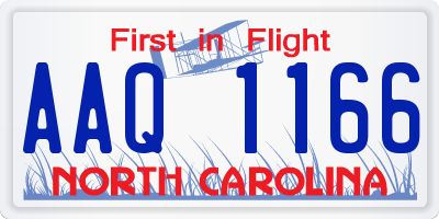 NC license plate AAQ1166
