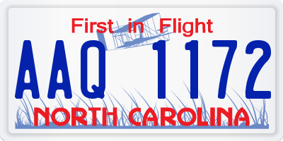 NC license plate AAQ1172