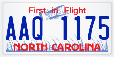 NC license plate AAQ1175