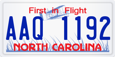 NC license plate AAQ1192