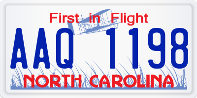 NC license plate AAQ1198