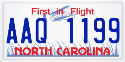 NC license plate AAQ1199