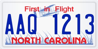NC license plate AAQ1213