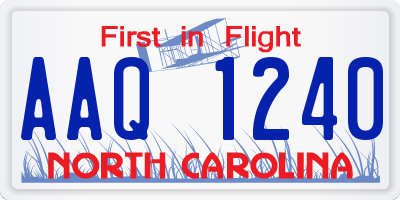NC license plate AAQ1240