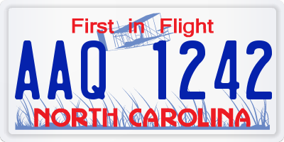 NC license plate AAQ1242