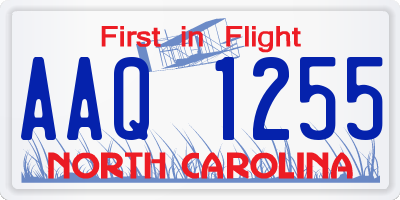 NC license plate AAQ1255