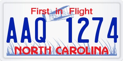 NC license plate AAQ1274