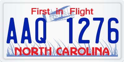 NC license plate AAQ1276