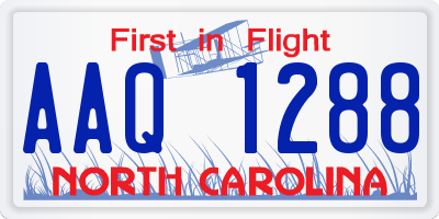NC license plate AAQ1288
