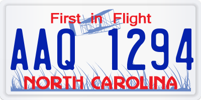 NC license plate AAQ1294