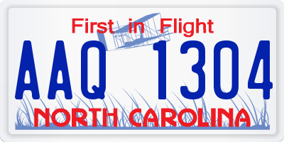 NC license plate AAQ1304