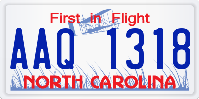 NC license plate AAQ1318