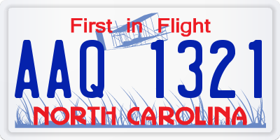 NC license plate AAQ1321