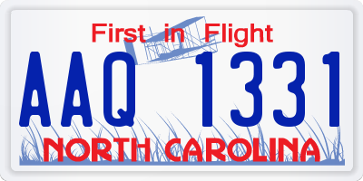 NC license plate AAQ1331