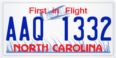 NC license plate AAQ1332