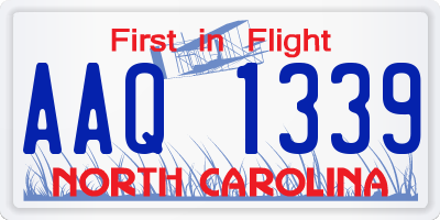 NC license plate AAQ1339
