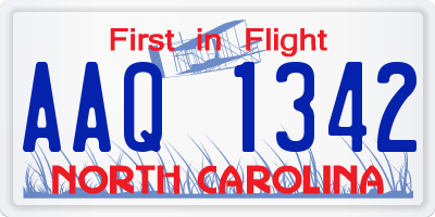 NC license plate AAQ1342
