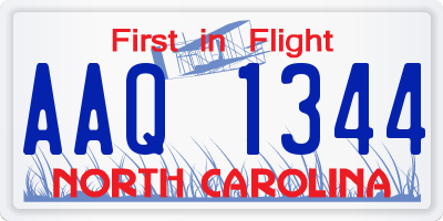 NC license plate AAQ1344