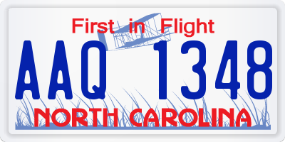 NC license plate AAQ1348