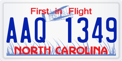 NC license plate AAQ1349