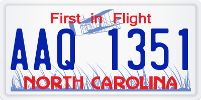 NC license plate AAQ1351