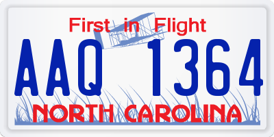 NC license plate AAQ1364